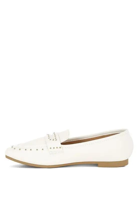 Dorlina Studded Faux Leather Loafers for Stylish Comfort - Love Salve